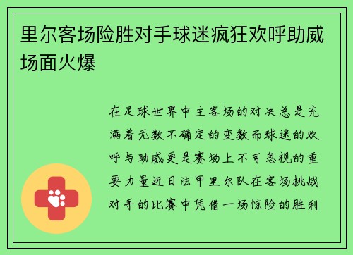 里尔客场险胜对手球迷疯狂欢呼助威场面火爆